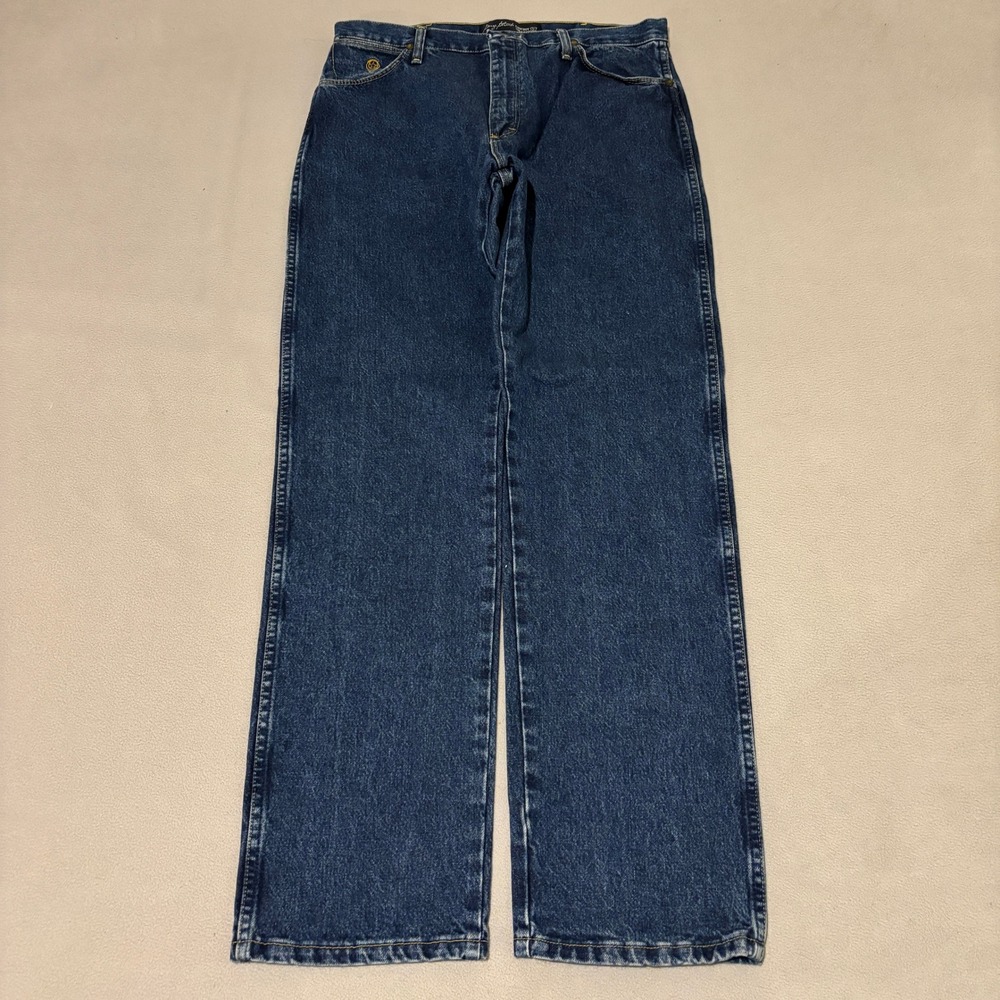 Wrangler George Strait Cowboy Cut Jeans 36x34 Blue Denim Straight Leg 13MGSHD